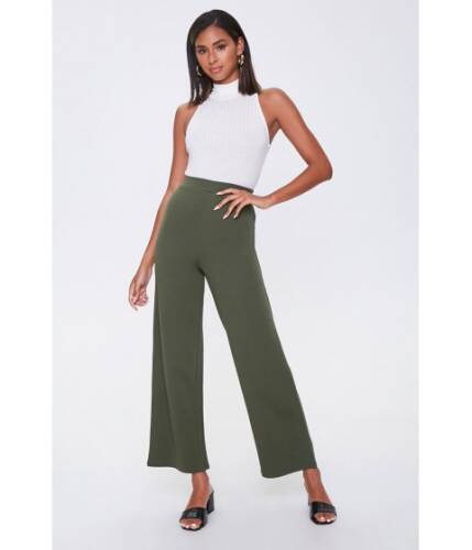 Imbracaminte femei forever21 palazzo ankle pants olive