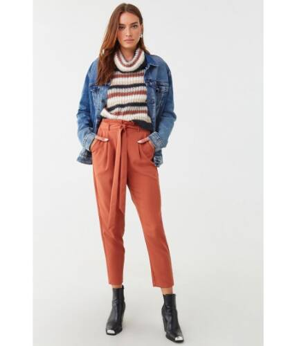 Imbracaminte femei forever21 paperbag ankle pants marsala