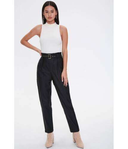 Imbracaminte femei forever21 paperbag belted pants black