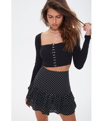 Imbracaminte femei forever21 polka dot mini skirt blackwhite