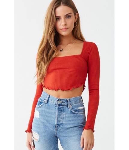 Imbracaminte femei forever21 ribbed crop top red