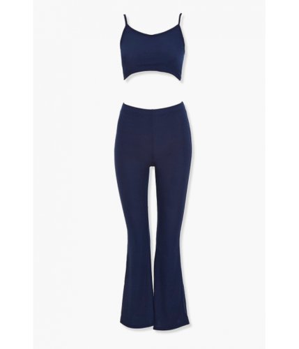 Imbracaminte femei forever21 ribbed cropped cami pants set navy