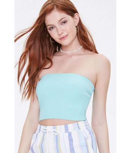 Imbracaminte femei forever21 ribbed cropped tube top mint