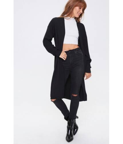 Imbracaminte femei forever21 ribbed duster cardigan black
