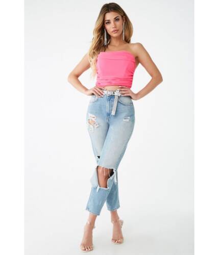 Imbracaminte femei forever21 ruched tube top hot pink