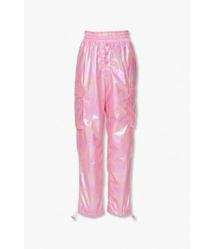 Imbracaminte femei forever21 smocked iridescent joggers pink