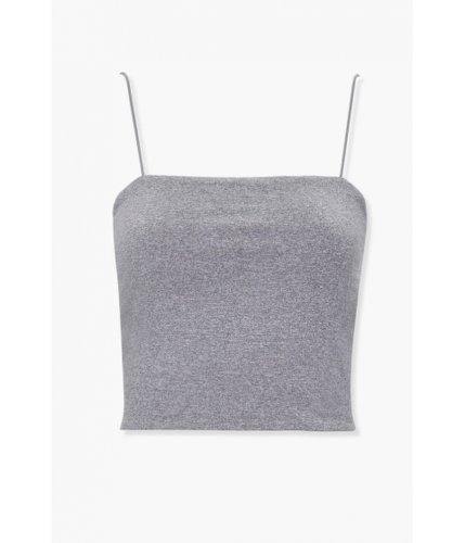 Imbracaminte femei forever21 straight neck cropped cami heather grey