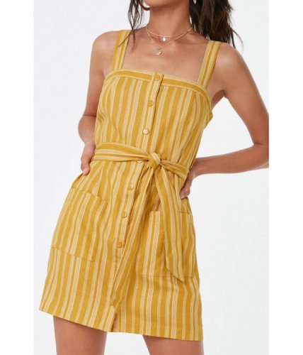 Imbracaminte femei forever21 striped mini dress mustardcream