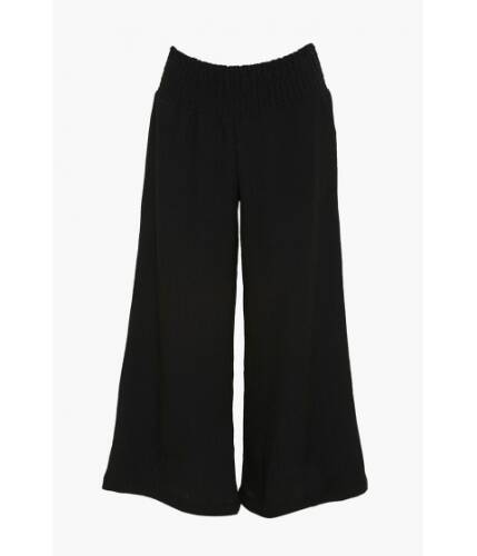 Imbracaminte femei forever21 textured smocked-waist culottes black