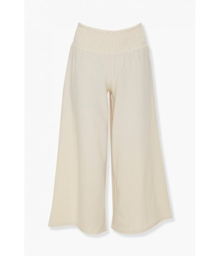 Imbracaminte femei forever21 textured smocked-waist culottes ivory