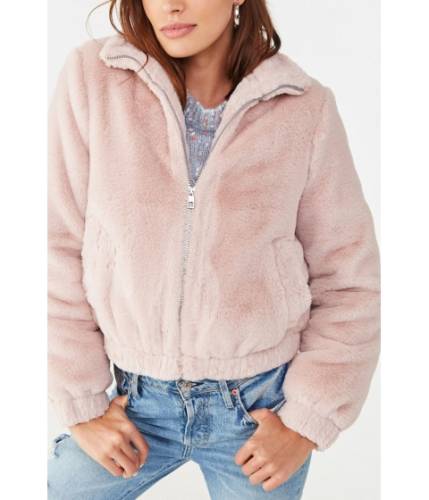 Imbracaminte femei forever21 zip-up faux fur jacket blush