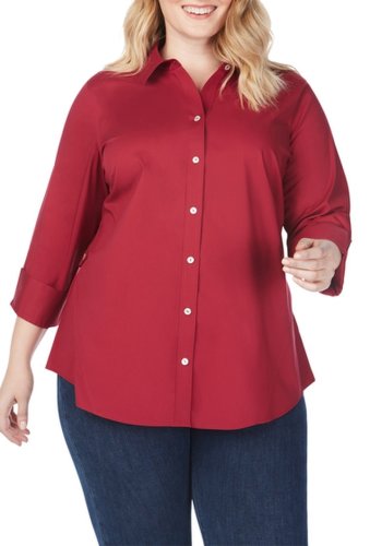 Imbracaminte femei foxcroft marianne stretch non-iron tunic plus size cranberry