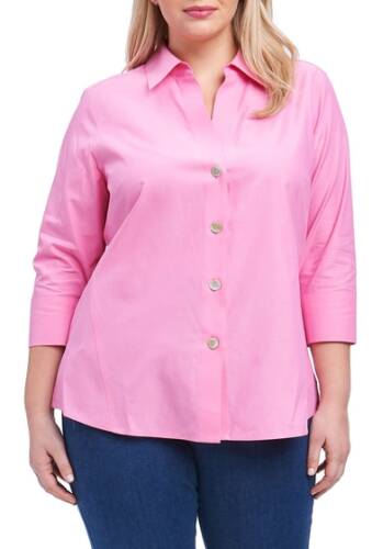 Imbracaminte femei foxcroft paityn non-iron cotton shirt plus size pinktini