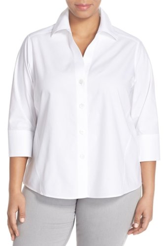 Imbracaminte femei foxcroft paityn non-iron cotton shirt plus size white