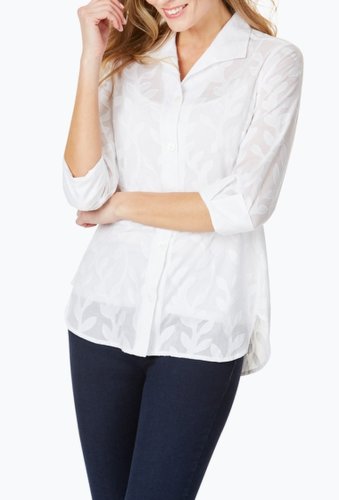 Imbracaminte femei foxcroft pandora burnout 34 sleeve shirt white