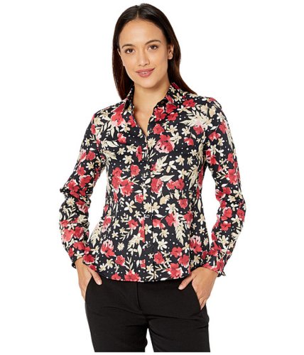 Imbracaminte femei foxcroft petite wrinkle free ava festive floral shirt multi