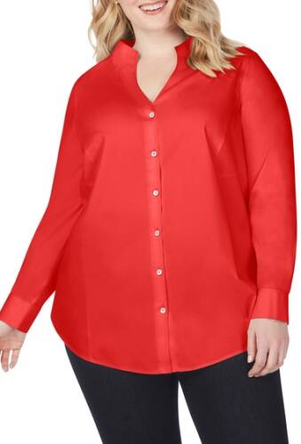 Imbracaminte femei foxcroft selma stretch non-iron tunic plus size simply red