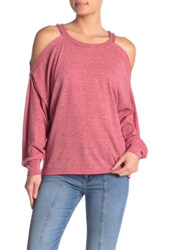 Imbracaminte femei free people chill out cold shoulder pullover top pink