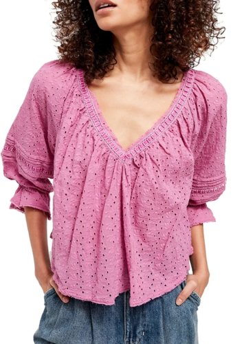Imbracaminte femei free people darcy eyelet blouse orchid
