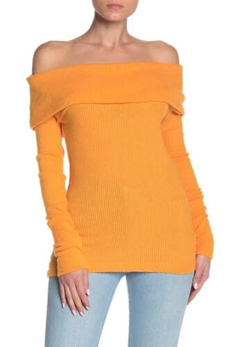 Imbracaminte femei free people snowbunny long sleeve off-the-shoulder top orange