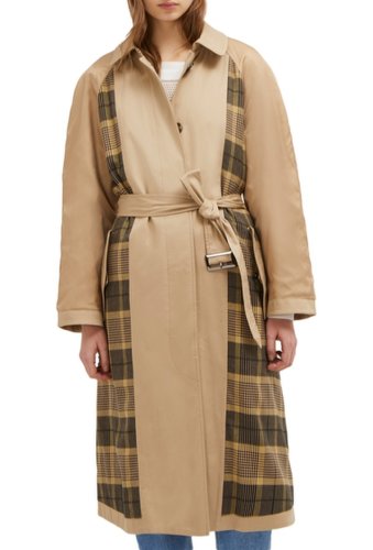 Imbracaminte femei french connection anais plaid panel trench coat multi