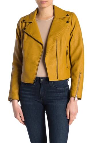 Imbracaminte femei french connection faux leather jacket mustard