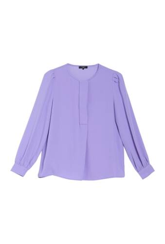 Imbracaminte femei frnch covered placket woven top violet