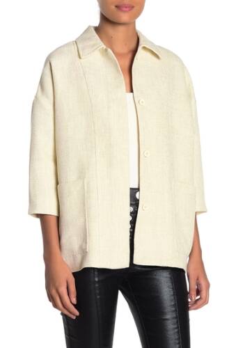 Imbracaminte femei frnch elbow sleeve front button jacket white