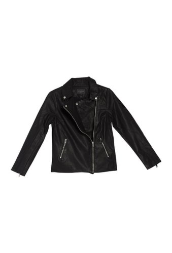 Imbracaminte femei frnch faux leather moto jacket black