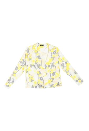 Imbracaminte femei frnch floral print jacket yellowwhite