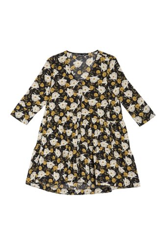 Imbracaminte femei frnch floral printed baby doll dress black
