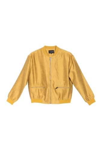 Imbracaminte femei frnch ribbed trim bomber jacket gold
