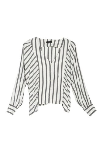 Imbracaminte femei frnch stripe long sleeve blouse whiteblue