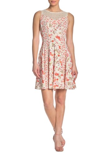 Imbracaminte femei gabby skye floral lace sleeveless ress creamcoral