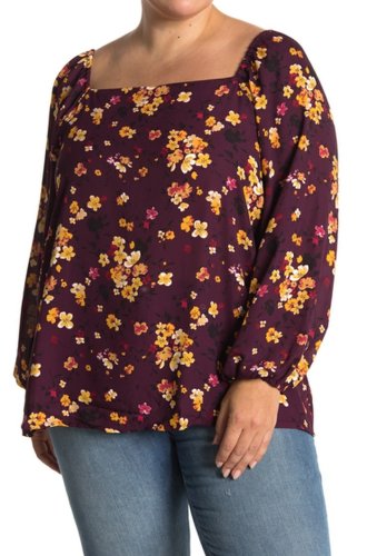 Imbracaminte femei gibson x international womens day chelsea square neck blouse plus size purple flrl