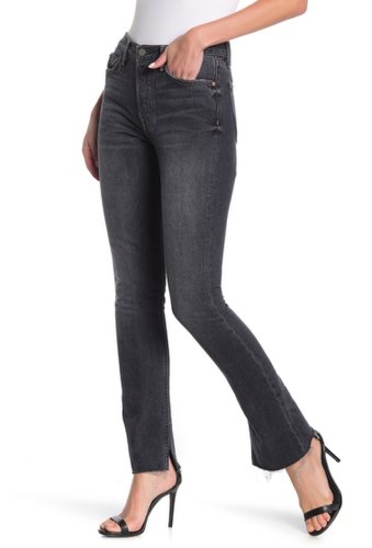 Imbracaminte femei grlfrnd addison distressed micro bootcut jeans go deep