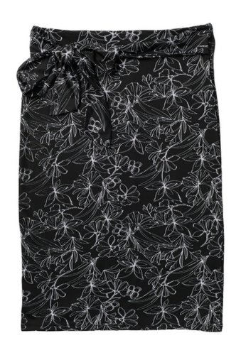 Imbracaminte femei halogen tie front pencil skirt regular petite black- sketchbook flr