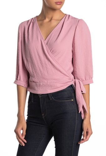 Imbracaminte femei hazel half sleeve wrap top pink
