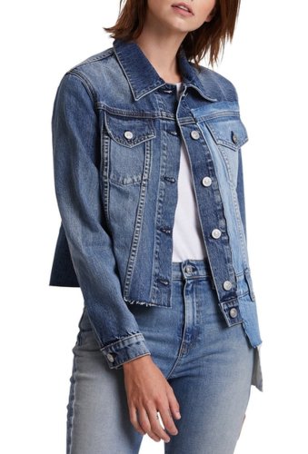 Imbracaminte femei hudson jeans classic fitted trucker jacket spliced indigo