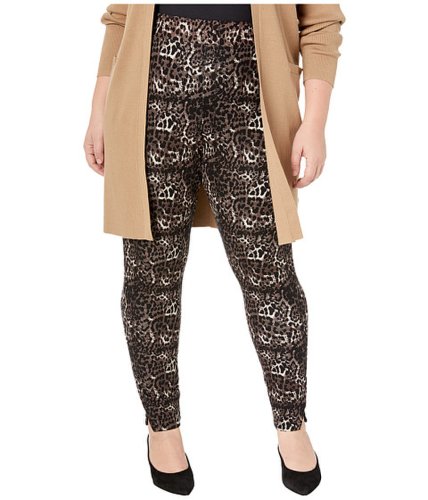 Imbracaminte femei hue plus size ponte 78 leggings brownleopard