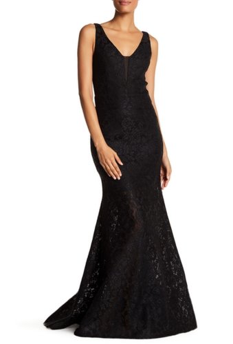 Imbracaminte femei issue new york bonded lace gown black bonded lace