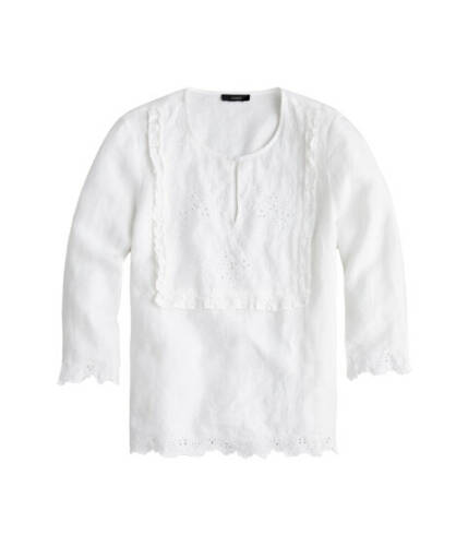 Imbracaminte femei jcrew jumento embellished bib blouse in linen white