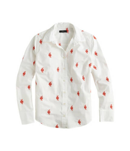 Imbracaminte femei jcrew perfect shirt with embroidered knots white
