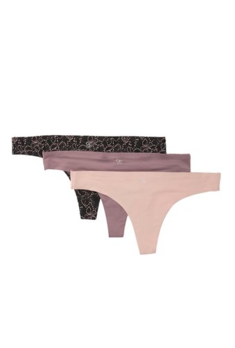 Imbracaminte femei jessica simpson invisible lines thong - pack of 3 blkrosetwilgt mauve