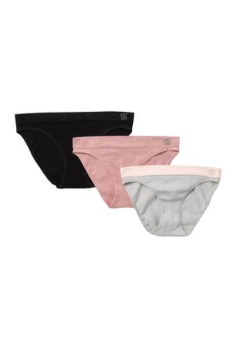 Imbracaminte femei jessica simpson seamless ribbed hipster - pack of 3 heather grey w mauve chalk