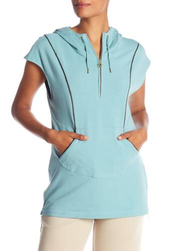 Imbracaminte femei joan vass short sleeve partial zip hoodie country bl