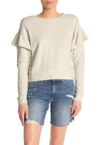 Imbracaminte femei joes jeans faye ruffle sleeve sweatshirt heather oatmeal