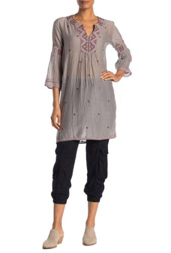 Imbracaminte femei johnny was ava embroidered 34 sleeve tunic cement