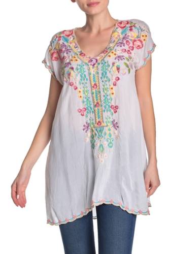 Imbracaminte femei johnny was petunia floral embroidered tunic wht