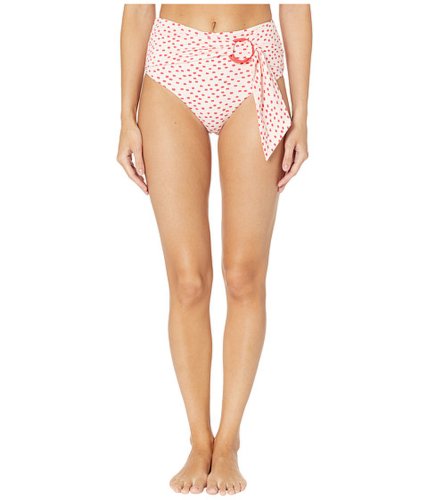Imbracaminte femei jonathan simkhai classic polka dot high-waisted ring tie bikini bottoms hibiscusred print